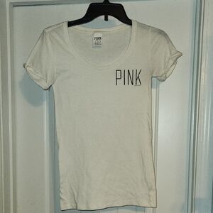 PINK Victoria's Secret White Short Sleeve Tee
